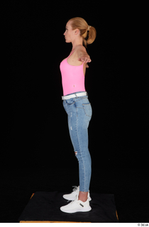 Vinna Reed blue jeans casual pink bodysuit standing t poses…